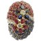 White Gold Cluster Ring with Blue Sapphires, Rubies and Diamonds 1