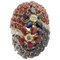 White Gold Cluster Ring with Blue Sapphires, Rubies and Diamonds, Image 1