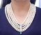Platin Halskette mit Diamanten, Smaragd und Perlen 6