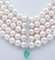 Platinum Necklace with Diamonds, Emerald and Pearls, Image 2