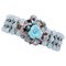 14K Rose Gold and Silver Bracelet with Aquamarine Turquoise Diamonds and Sapphires 1