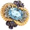 Ring with Aquamarine Rose Gold Tanzanite and Diamonds 1