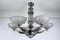 Art Deco Ceiling Light or Chandelier in Glass & Chrome, France, 1920s 7