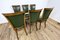 Art Deco Chairs with Green Leather, France, 1930s, Set of 6, Image 2