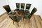 Art Deco Chairs with Green Leather, France, 1930s, Set of 6 6