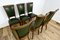 Art Deco Chairs with Green Leather, France, 1930s, Set of 6 9