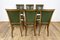 Art Deco Chairs with Green Leather, France, 1930s, Set of 6 5