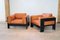 Bastiano Lounge Chairs in Cognac Leather by Tobia Scarpa for Gavina, Italy, 1970s, Set of 2 4
