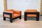 Bastiano Lounge Chairs in Cognac Leather by Tobia Scarpa for Gavina, Italy, 1970s, Set of 2 1
