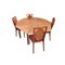 Mesa de comedor vintage y sillas de comedor de madera nudosa de nogal de Nathan. Juego de 5, Imagen 1