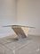 Table Basse Abstraite en Travertin et Verre 2