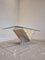 Abstract Travertine and Glass Coffee Table 5