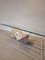Abstract Travertine and Glass Coffee Table 12