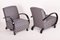 Vintage Art Deco Grey Lounge Chairs in Beech and Black Lacquer, 1930s, Set of 2 4