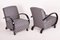 Vintage Art Deco Grey Lounge Chairs in Beech and Black Lacquer, 1930s, Set of 2, Image 4