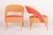 Mid-Century Czechian Chairs in Red and Orange, 1940s, Set of 2 2