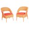 Mid-Century Czechian Chairs in Red and Orange, 1940s, Set of 2 1