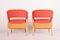 Mid-Century Czechian Chairs in Red and Orange, 1940s, Set of 2 3