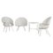 Italian White Garden Chairs and Fitting Side Table, 1950, Set of 4 1