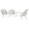 Italian White Garden Chairs and Fitting Side Table, 1950, Set of 4, Image 1