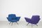 Italian Lounge Chairs in Blue and Violet by Lenzi for Studio Tecnico, 1950s, Set of 2 2