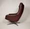 Mid-Century Swivel Leather Armchair from Peem, Finland, 1970s 8