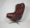Mid-Century Swivel Leather Armchair from Peem, Finland, 1970s 7
