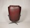 Mid-Century Swivel Leather Armchair from Peem, Finland, 1970s 9