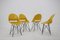 Sillas de comedor Mid-Century de fibra de vidrio amarilla de M. Navratil, años 60. Juego de 4, Imagen 2