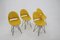 Sillas de comedor Mid-Century de fibra de vidrio amarilla de M. Navratil, años 60. Juego de 4, Imagen 4