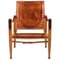 Safari Stuhl aus cognacfarbenem Leder von Kaare Klindt für Rud. Rasmussen 1