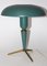 Green Aluminum and Brass Table Lamp by Louis Kalff 1