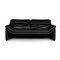 Black Leather Two-Seater Couch from de Sede 1