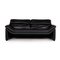 Black Leather Two-Seater Couch from de Sede, Image 1