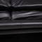 Black Leather Two-Seater Couch from de Sede 4