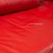 Rotes Leder Couch Sofa von Rolf Benz 5