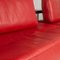 Rotes Leder Couch Sofa von Rolf Benz 3