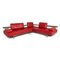 Rotes Leder Couch Sofa von Rolf Benz 1