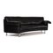 Black Leather Three-Seater Couch from Artanova 7