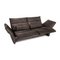 Gray Leather 582 ELT Two-Seater Couch from WK Wohnen, Image 3