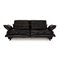 Black Leather Three-Seater Couch from Koinor 3