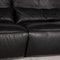 Black Leather Three-Seater Couch from Koinor 5