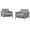 Graue Wollsessel von Florence Knoll, 2er Set 1