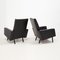 Mid-Century Black Leather Armchairs in the Style of Pierre Guariche, Set of 2 3