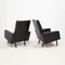 Poltrone Mid-Century in pelle nera, set di 2, Immagine 3