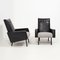 Mid-Century Black Leather Armchairs in the Style of Pierre Guariche, Set of 2, Image 2