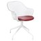 White and Red Leather Luta Swivel Chair by Antonio Citterio for B&B Italia, Image 1