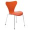 Orangefarbener Series 7 Esszimmerstuhl aus Leder von Arne Jacobsen für Fritz Hansen 1