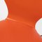 Orangefarbener Series 7 Esszimmerstuhl aus Leder von Arne Jacobsen für Fritz Hansen 9