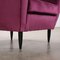 Ebony Wood Velvet Armchairs, Italy, 1950s, Set of 2 9